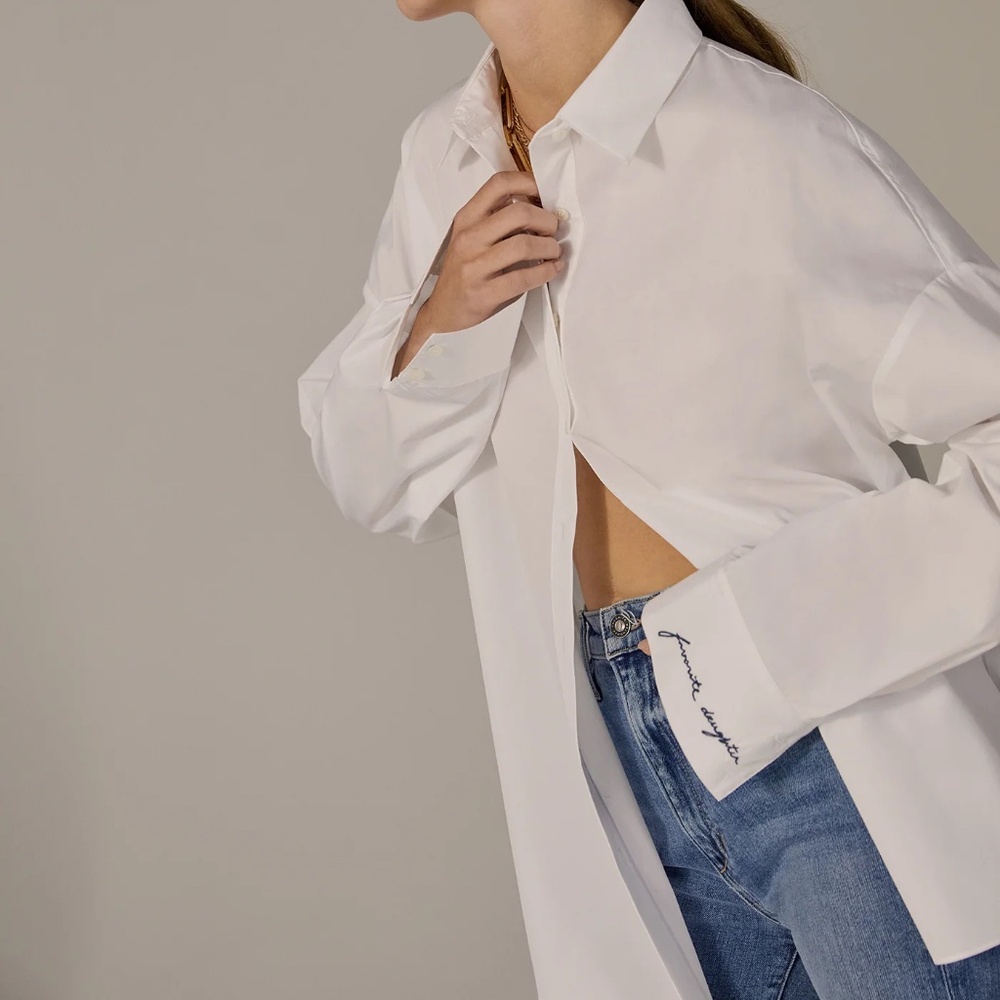 NEW Favorite Daughter The EX Boyfriend Shirt - White - size M - Picture 2 of 7
